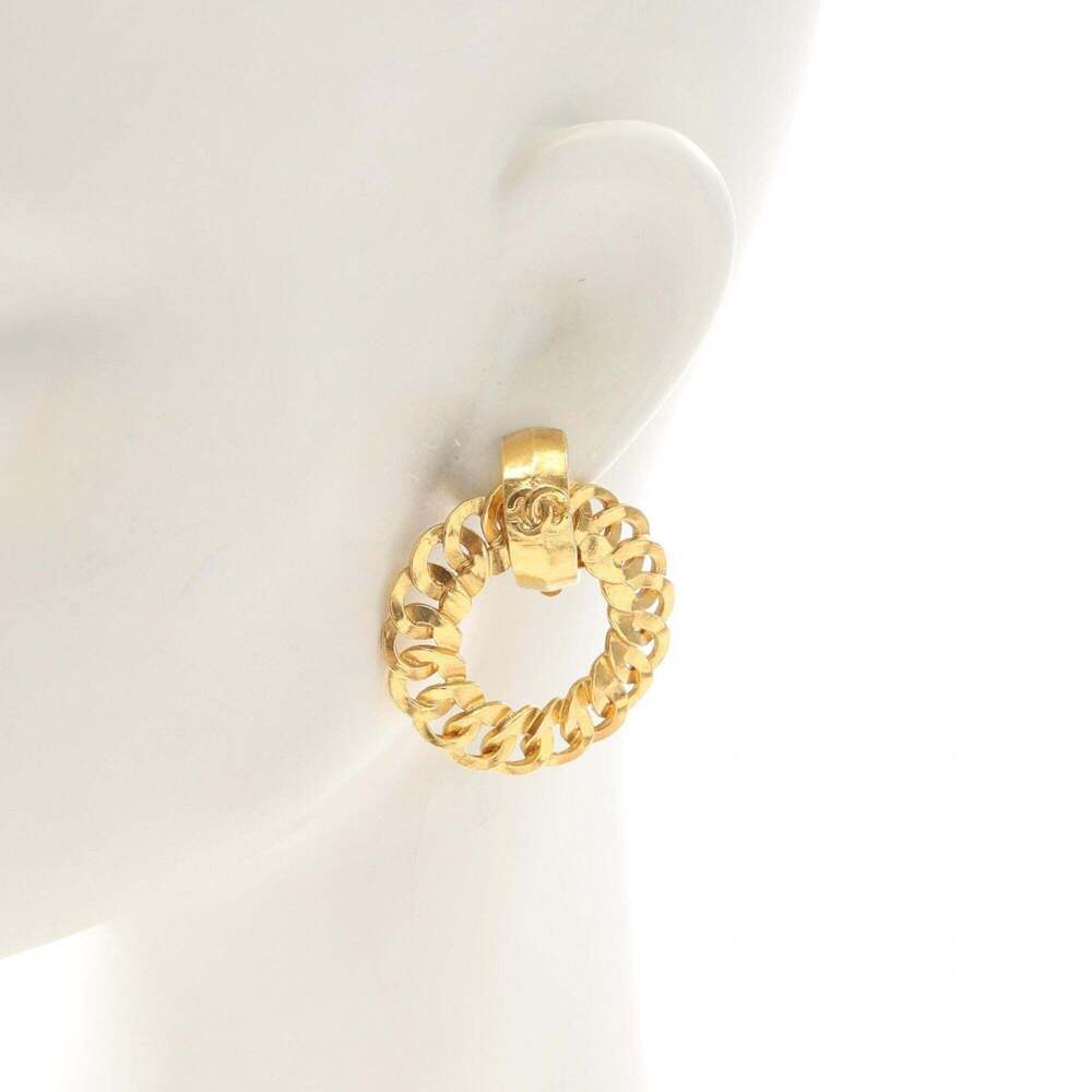 CHANEL Gold Logo Earrings - Picture 4 of 5